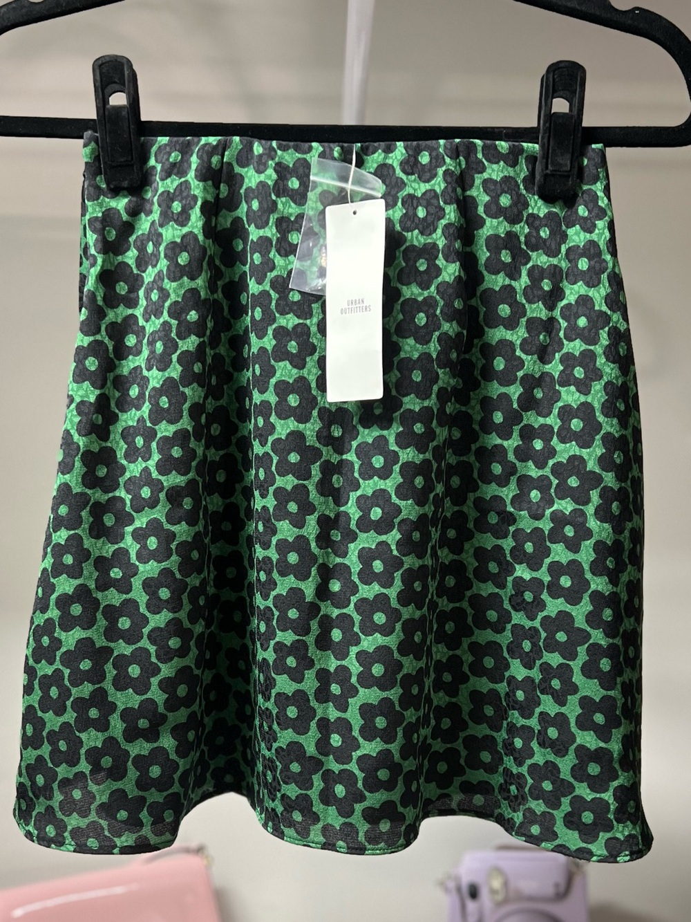Floral Green and Black Women's Skirt